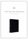 ESV Large Print Wide Margin Bible Black, Genuine Leather 